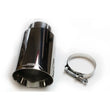 Load image into Gallery viewer, JBA 2.5in x 4.5in x 8 1/4in Double Wall Polished Chrome Tip - Clamp On - Side View