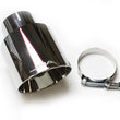 Load image into Gallery viewer, JBA 2.5in x 4in x 5-3/4in Double Wall Polished Chrome Tip - Clamp On - Side View