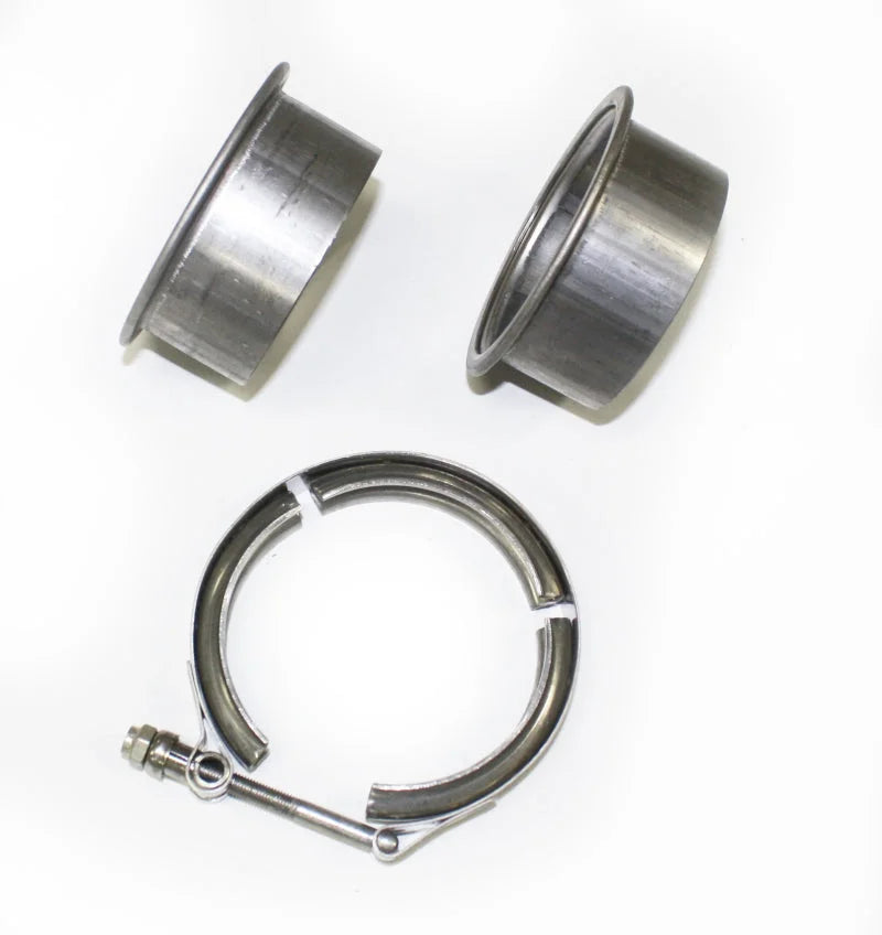 JBA 3in Stainless Steel V-Band Clamp & Flanges - Main Product View