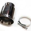Load image into Gallery viewer, JBA 3in x 4in x 7-5/8in Double Wall Polished Chrome Tip - Clamp On - Side View