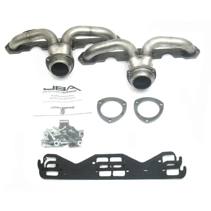 JBA 57-74 Chevrolet Corvette 265-400 SBC 1-5/8in Primary Raw 409 Tight Tuck Header - Main Product View