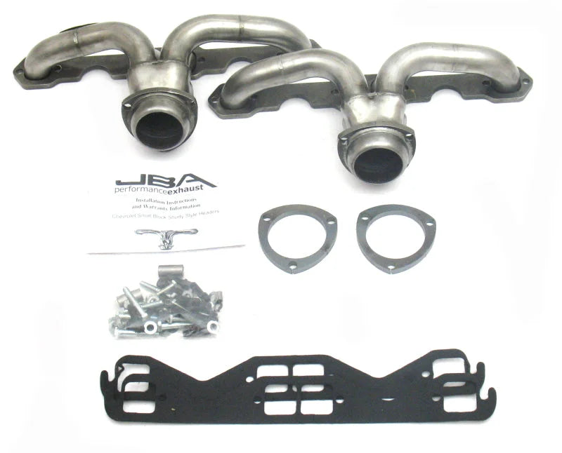 JBA 57-74 Chevrolet Corvette 265-400 SBC 1-5/8in Primary Raw 409 Tight Tuck Header - Side View