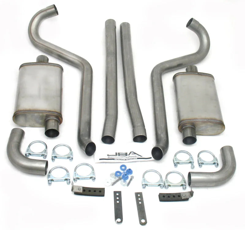 JBA 65-70 Ford Mustang 260-428 409SS Dual Turn Down Header Back Exhaust - Side View