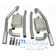 Load image into Gallery viewer, JBA 65-70 Ford Mustang 260-428 409SS Dual Turn Down Under Rear Valance Header Back Exhaust - Main Product View