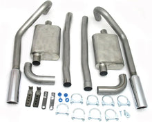 Load image into Gallery viewer, JBA 65-70 Ford Mustang 260-428 409SS Dual Turn Down Under Rear Valance Header Back Exhaust - Side View