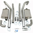 Load image into Gallery viewer, JBA 65-70 Ford Mustang 260-428 409SS Dual Under Rear Valance Header Back Exhaust - Side View