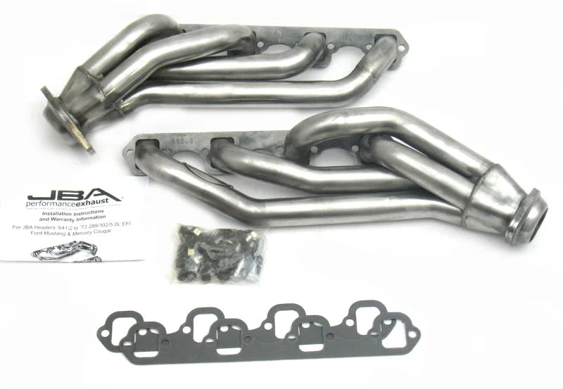 JBA 65-73 Ford Mustang 260-302 SBF 1-5/8in Primary Raw 409SS Mid Length Header - Side View