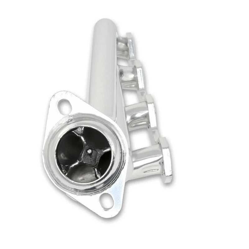 JBA 65-73 Ford Mustang 260-302 SBF 1-5/8in Primary Silver Ctd Mid Length Header - Back View