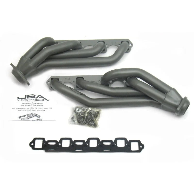 JBA 65-73 Ford Mustang 260-302 SBF 1-5/8in Primary Ti Ctd Mid Length Header - Main Product View