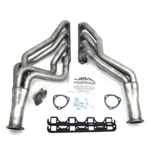 Load image into Gallery viewer, JBA 65-73 Ford Mustang 260-302 SBF 5 Speed T5/T56 1-3/4in Primary Raw 409SS Long Tube Header - Side View