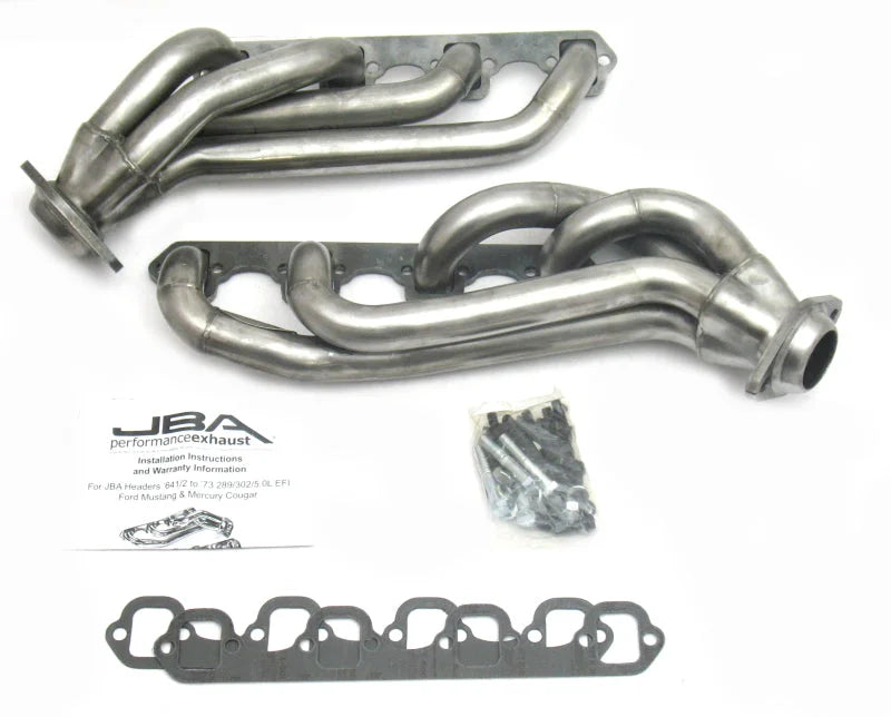 JBA 65-73 Ford Mustang 260-302 SBF w/GT40-P Heads 1-5/8in Primary Raw 409SS Mid Length Header - Main Product View