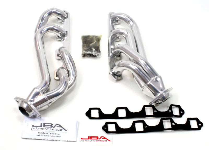 JBA 65-73 Ford Mustang 260-302 SBF w/GT40-P Heads 1-5/8in Primary Silver Ctd Mid Length Header - Main Product View