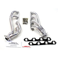 Load image into Gallery viewer, JBA 65-73 Ford Mustang 260-302 SBF w/GT40-P Heads 1-5/8in Primary Silver Ctd Mid Length Header - Side View