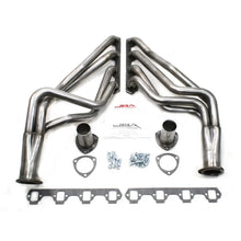 Load image into Gallery viewer, JBA 65-73 Ford Mustang 260-302/71-73 Ford 260-351W SBF 1-5/8in Primary Raw 409SS Long Tube Header - Side View
