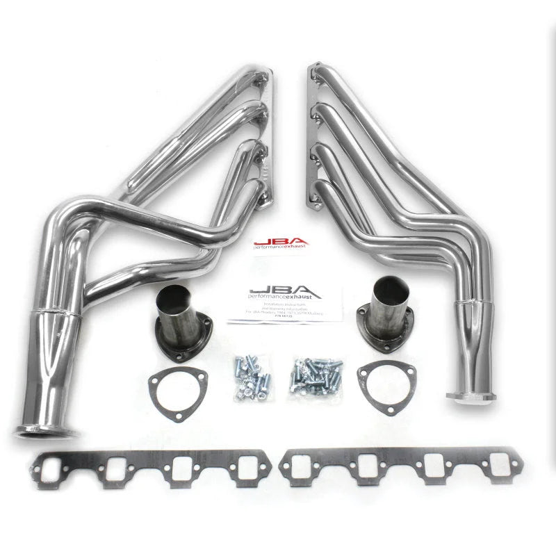 JBA 65-73 Ford Mustang 260-302/71-73 Ford 260-351W SBF 1-5/8in Primary Silver Ctd Long Tube Header - Side View