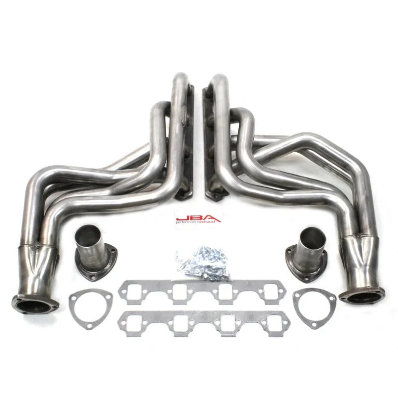 JBA 65-73 Ford Mustang 260-351W (w/Mustang II Suspension) 1-3/4in Primary Raw 409SS Long Tube Header - Side View