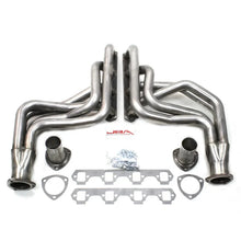 Load image into Gallery viewer, JBA 65-73 Ford Mustang 260-351W (w/Mustang II Suspension) 1-3/4in Primary Raw 409SS Long Tube Header - Side View