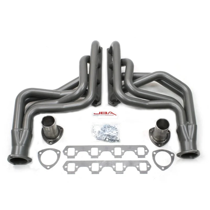 JBA 65-73 Ford Mustang 260-351W (w/Mustang II Suspension) 1-3/4in Primary Ti Ctd Long Tube Header - Side View