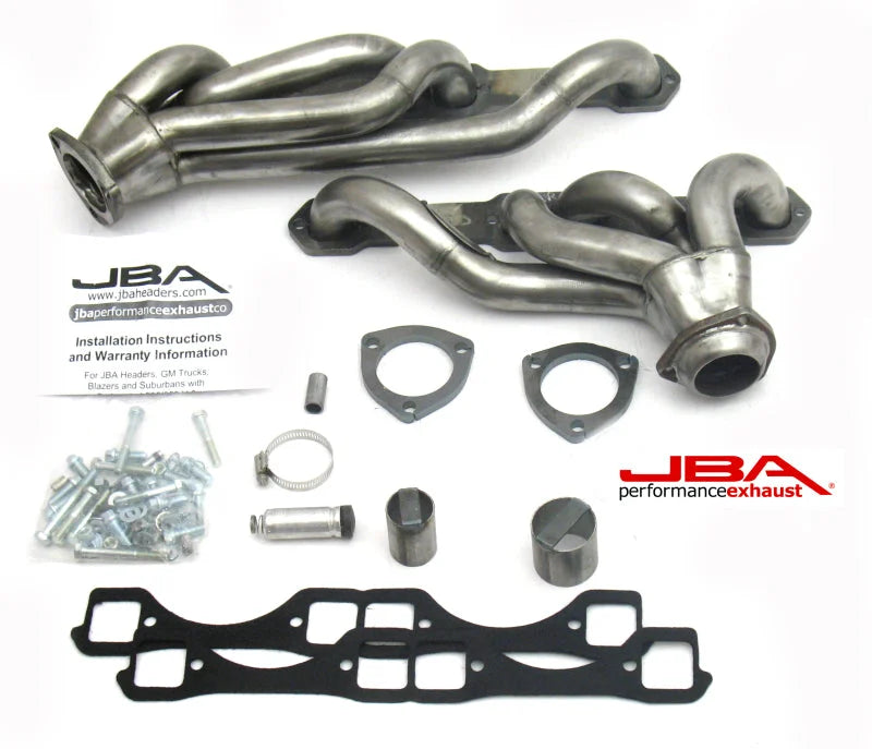 JBA 65-86 GM Truck 265-400 Carbureted w/A.I.R. 1-5/8in Primary Raw 409SS Cat4Ward Header - Side View