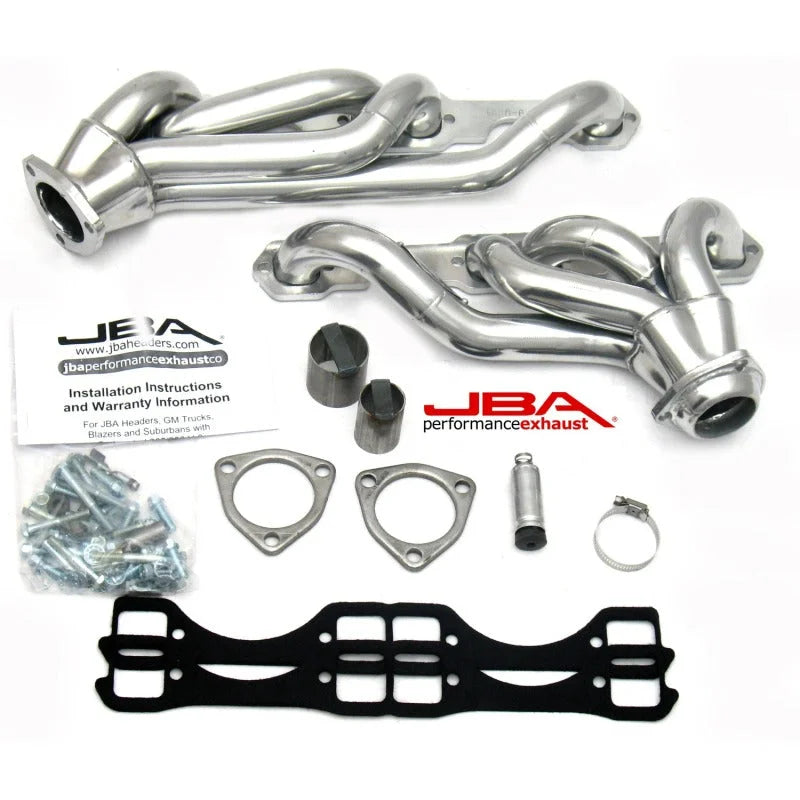 JBA 65-86 GM Truck 265-400 Carbureted w/A.I.R. 1-5/8in Primary Slvr Ctd Cat4Ward Header - Main Product View