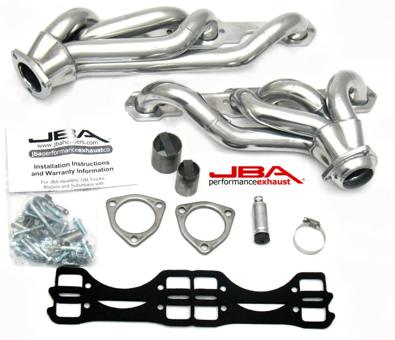 JBA 65-86 GM Truck 265-400 Carbureted w/A.I.R. 1-5/8in Primary Slvr Ctd Cat4Ward Header - Side View
