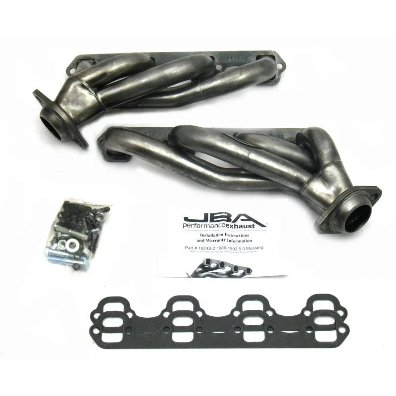 JBA 86-93 Ford Mustang 5.0L SBF 1-5/8in Primary Raw 409SS Cat4Ward Header - Main Product View