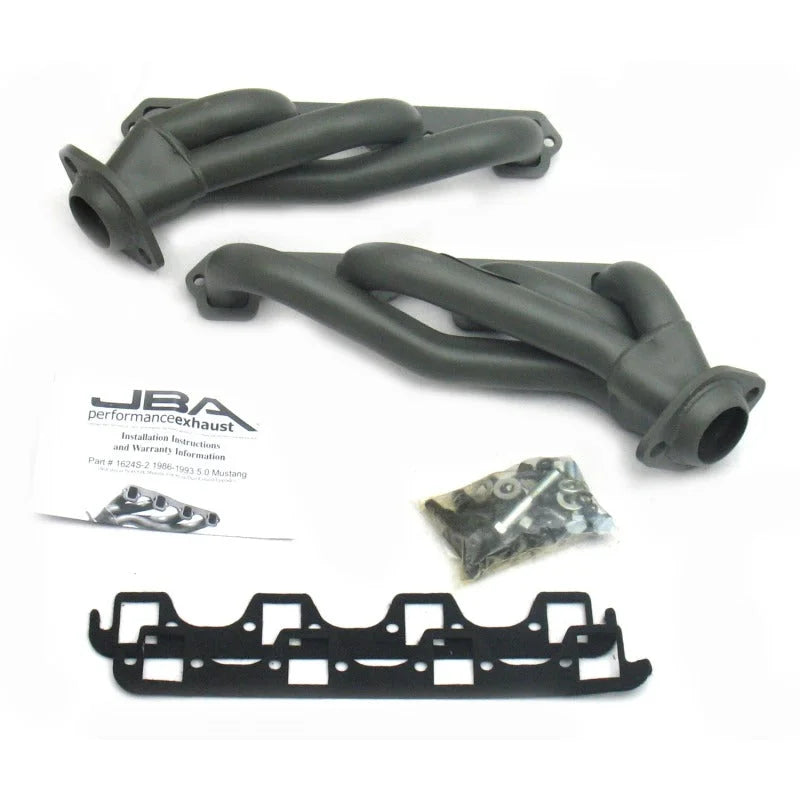 JBA 86-93 Ford Mustang 5.0L SBF 1-5/8in Primary Ti Ctd Cat4Ward Header - Main Product View