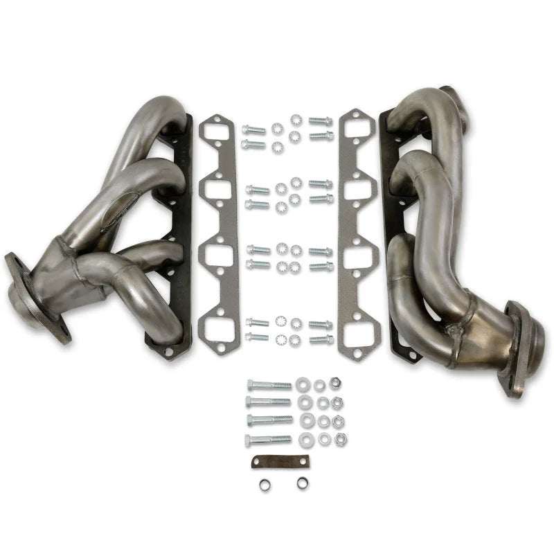 JBA 87-96 Ford F-150 5.8L SBF 1-5/8in Primary Raw 409SS Cat4Ward Header - Side View