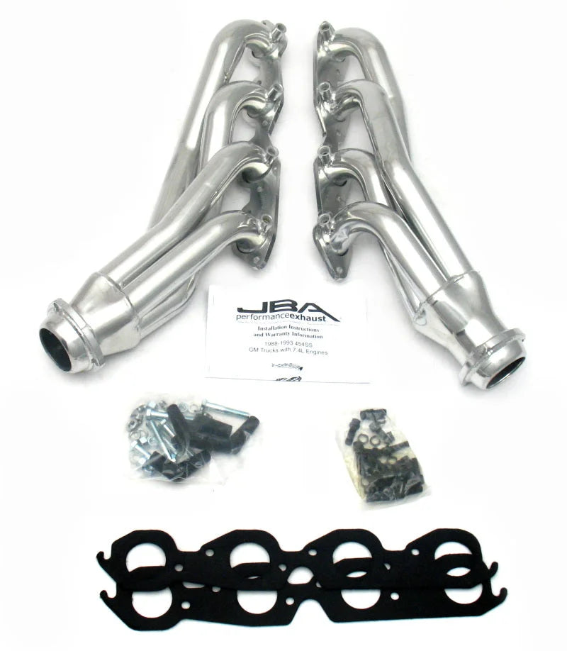 JBA 88-93 GM Truck 7.4L BBC w/A.I.R. 1-3/4in Primary Silver Ctd Cat4Ward Header - Main Product View