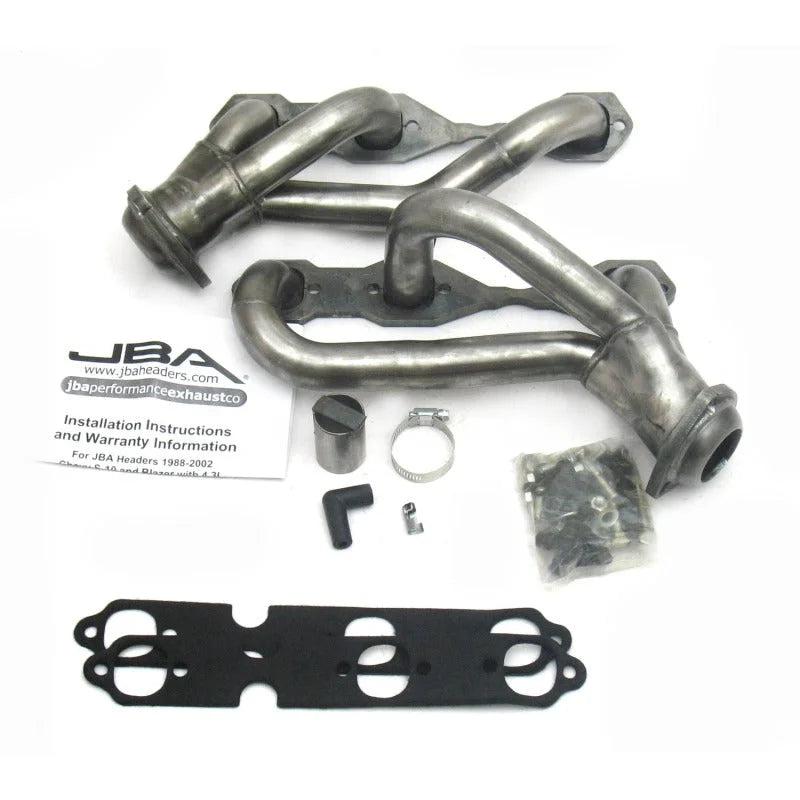 JBA 88-95& 02-03 GM S-Truck 4.3L V6 2WD 1-1/2in Primary Raw 409SS Cat4Ward Header - Main Product View