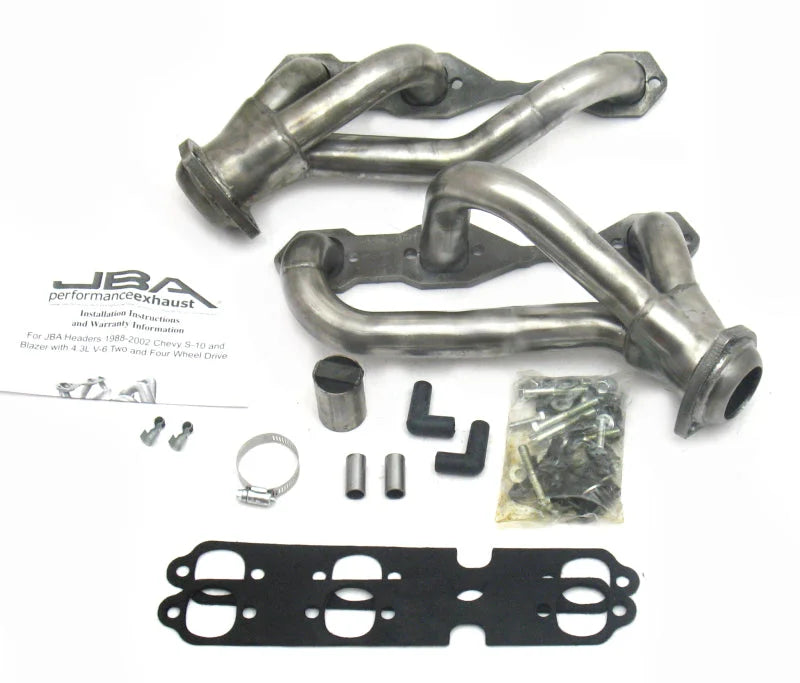 JBA 88-95 & 02-03 GM S-Truck 4.3L V6 4WD 1-1/2in Primary Raw 409SS Cat4Ward Header - Main Product View