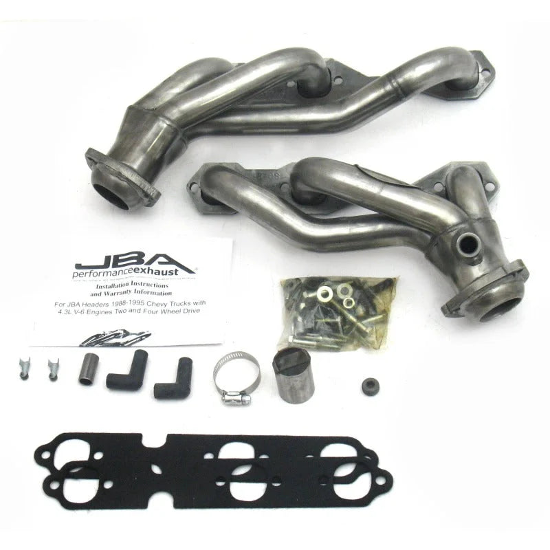 JBA 88-95 GM Truck 4.3L V6 w/o A.I.R. Injection 1-1/2in Primary Raw 409SS Cat4Ward Header - Side View