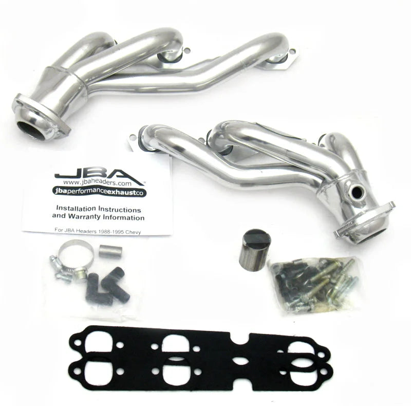 JBA 88-95 GM Truck 4.3L V6 w/o A.I.R. Injection 1-1/2in Primary Silver Ctd Cat4Ward Header - Main Product View