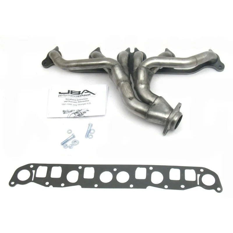 JBA 91-99 Jeep 4.0L 1-1/2in Primary Raw 409SS Cat4Ward Header - Main Product View