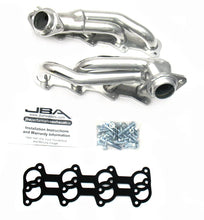 Load image into Gallery viewer, JBA 94-97 Ford Thunderbird 4.6L 2V 1-1/2in Primary Silver Ctd Cat4Ward Header - Side View