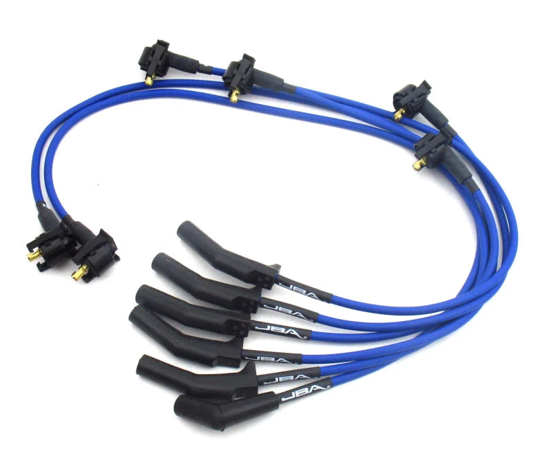 JBA 94-98 Ford Mustang 3.8L Ignition Wires - Blue - Side View