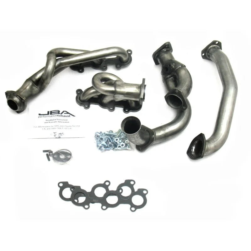 JBA 95-00 Toyota 3.4L V6 w/o EGR 1-1/2in Primary Raw 409SS Cat4Ward Header - Side View