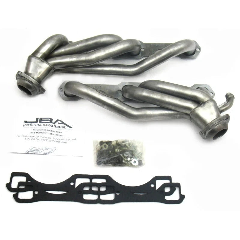 JBA 96-00 GM Truck 5.0L/5.7L SBC w/o A.I.R. 1-1/2in Primary Raw 409SS Cat4Ward Header - Back View