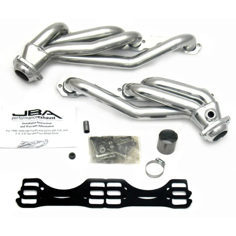 JBA 96-00 GM Truck 5.0L/5.7L SBC w/o A.I.R. 1-1/2in Primary Silver Ctd Cat4Ward Header - Main Product View