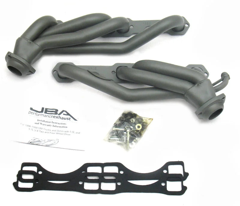 JBA 96-00 GM Truck 5.0L/5.7L SBC w/o A.I.R. 1-1/2in Primary Ti Ctd Cat4Ward Header - Side View