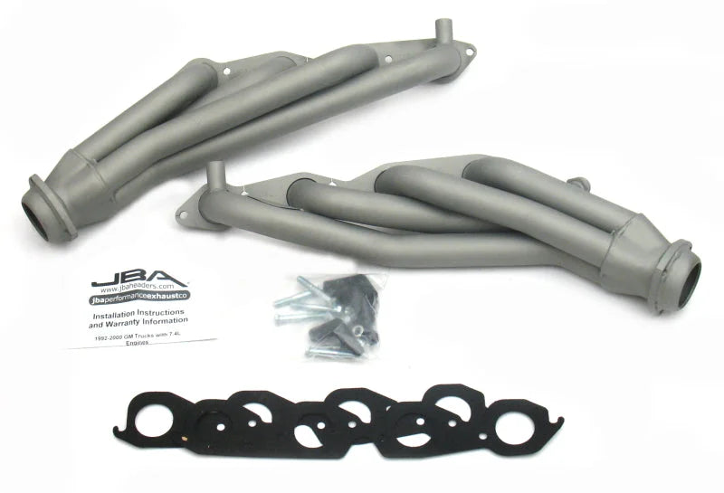 JBA 96-00 GM Truck 7.4L Voretc w/EGR & A.I.R. 1-3/4in Primary Ti Ctd Cat4Ward Header - Side View