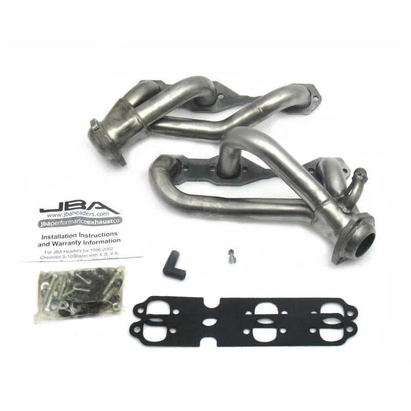 JBA 96-01 GM S Truck 4.3L V6 w/o A.I.R. Injection 1-1/2in Primary Raw 409SS Cat4Ward Header - Side View