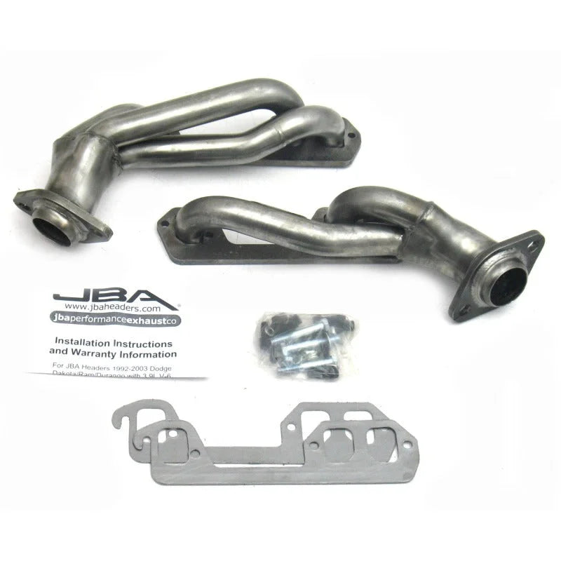 JBA 96-03 Dodge Truck 3.9L V6 1-1/2in Primary Raw 409SS Cat4Ward Header - Side View