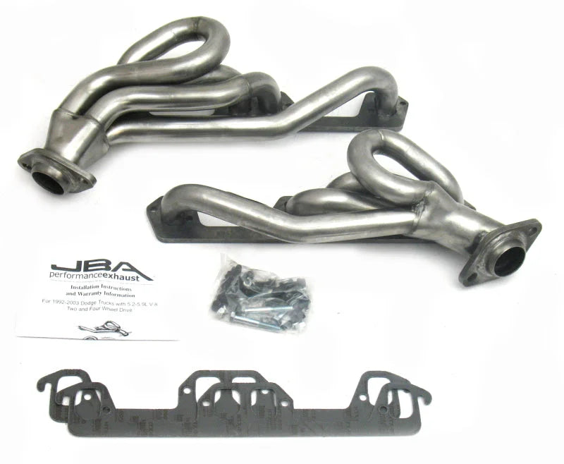 JBA 96-03 Dodge Truck 5.2L/5.9L Magnum 1-1/2in Primary Raw 409SS Cat4Ward Header - Main Product View