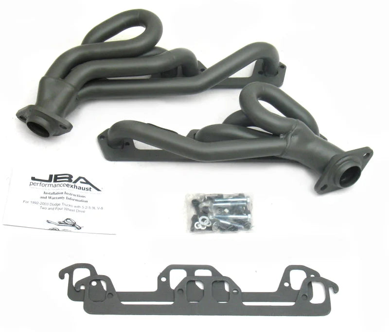 JBA 96-03 Dodge Truck 5.2L/5.9L Magnum 1-1/2in Primary Ti Ctd Cat4Ward Header - Side View