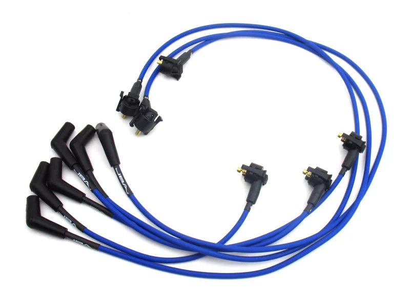 JBA 99-00 Ford Mustang 3.8L Ignition Wires - Blue - Side View