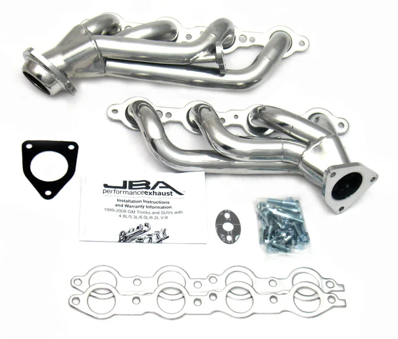 JBA 99-01 GM Truck 4.8L/5.3L LS w/o A.I.R. w/EGR 1-5/8in Primary Silver Ctd Cat4Ward Header - Main Product View