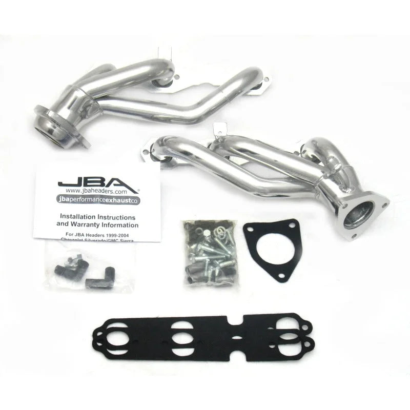JBA 99-02 GM Truck 4.3L V6 w/o A.I.R. Injection 1-1/2in Primary Silver Ctd Cat4Ward Header - Side View