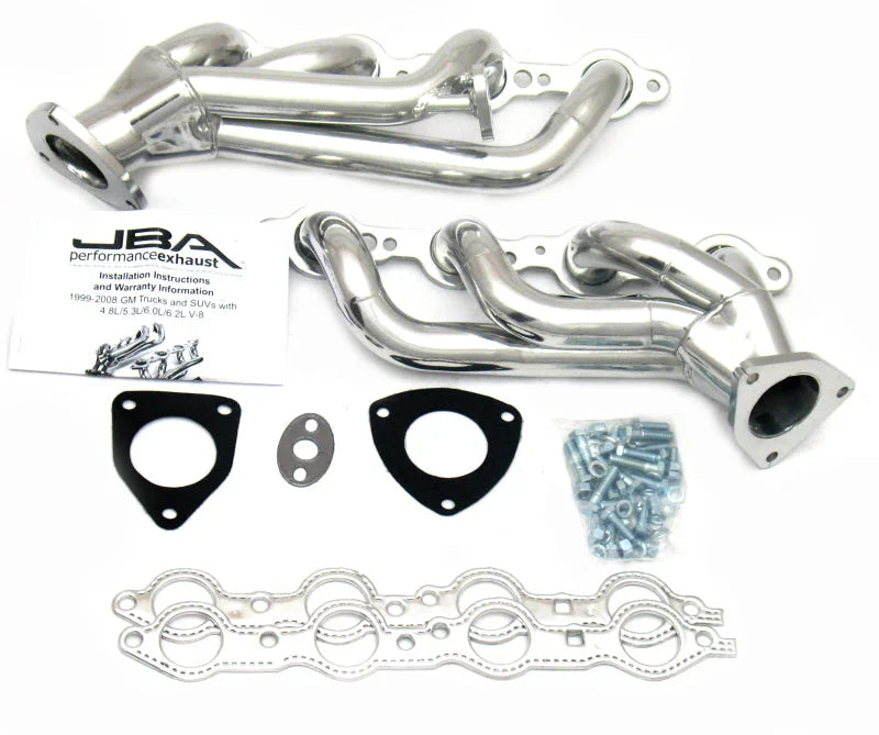 JBA 99-02 GM Truck 6.0L LS w/o A.I.R. w/EGR 1-5/8in Primary Silver Ctd Cat4Ward Header - Main Product View