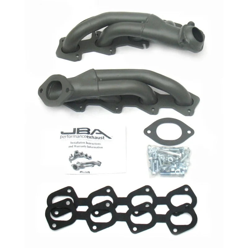 JBA 99-04 Ford Mustang 4.6L 4V 1-5/8in Primary Ti Ctd Cat4Ward Header - Side View